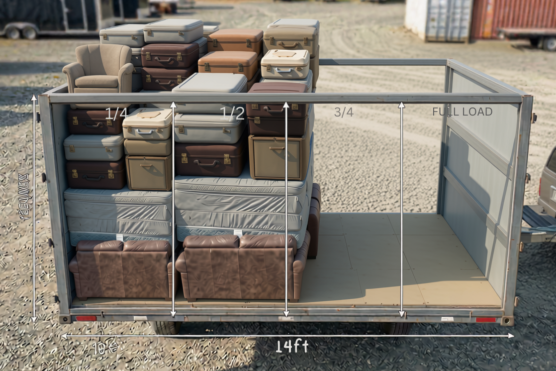 Dump trailer half full